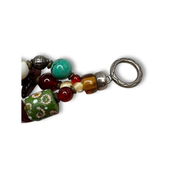 Handcrafted African Trade Bead Bracelet With Heart Centerpiece - Picture 6 of 13